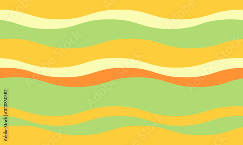 Abstract background with wavy stripes in vibrant colors, creating a rippled, liquid effect. Smooth curves and textured lines add elegance, vitality, and creativity. Ideal for wallpaper or textile.