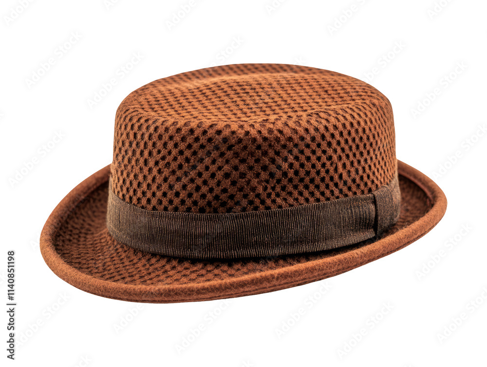 Brown Wool Hat with Netting Isolated on Transparent Background Brown Wool Hat with Netting Isolated on Transparent Background