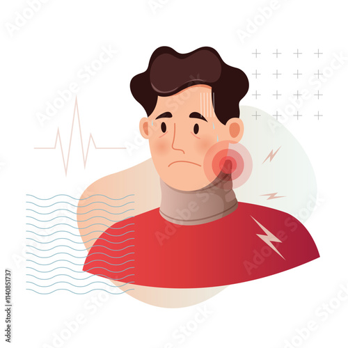 Neck Cervical Collar for Spondylitis -  Stock Illustration