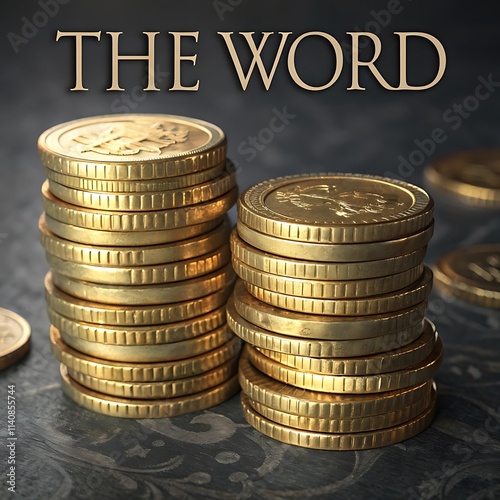 Golden coins stacked high symbolize wealth and financial success in banking and investment