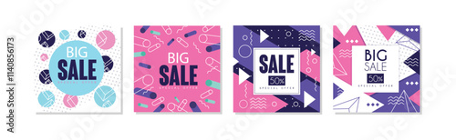 Big Sale Sticker and Card Design Vector Set