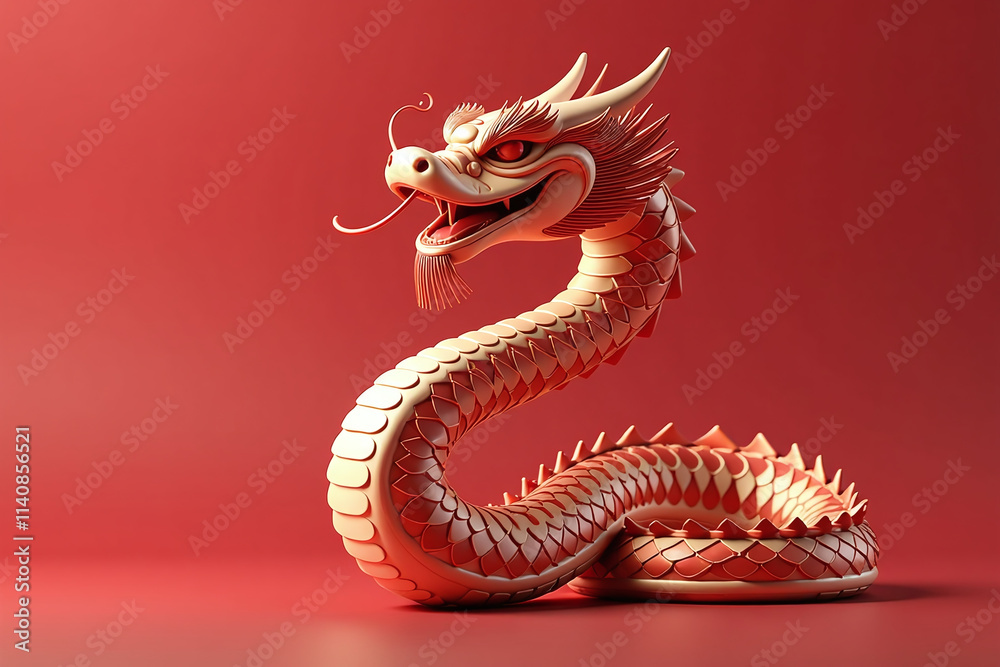 Obraz premium chinese new year features snake render