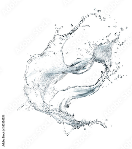 Blue water splash or wave splash isolated on transparent background png .generated ai