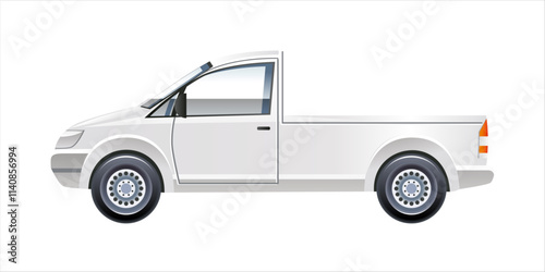 mini pickup truck van car vector illustration
