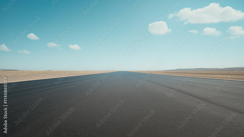 Fototapeta premium Empty motor sport asphalt race track, clear and awaiting action, with no cars in sight