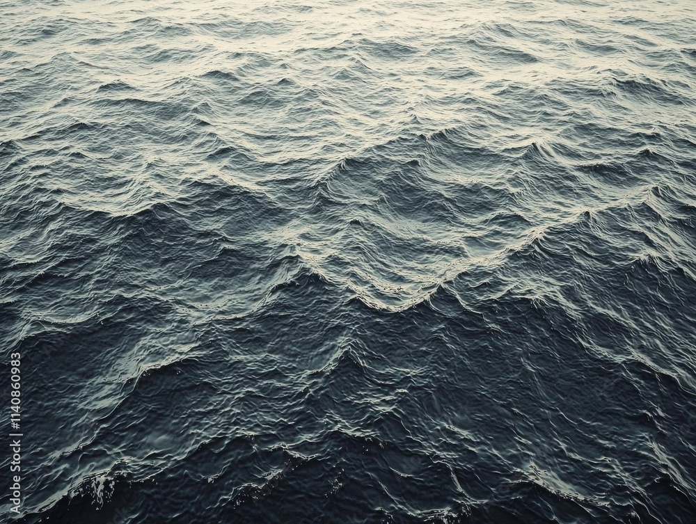 Fototapeta premium Dark Blue Ocean Waves, Ripples, and Surface Texture