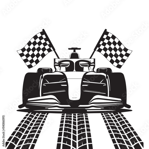 Racing car silhouette vector illustration