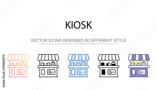 Kiosk icon design with white background stock illustration