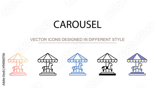Carousel icon design with white background stock illustration
