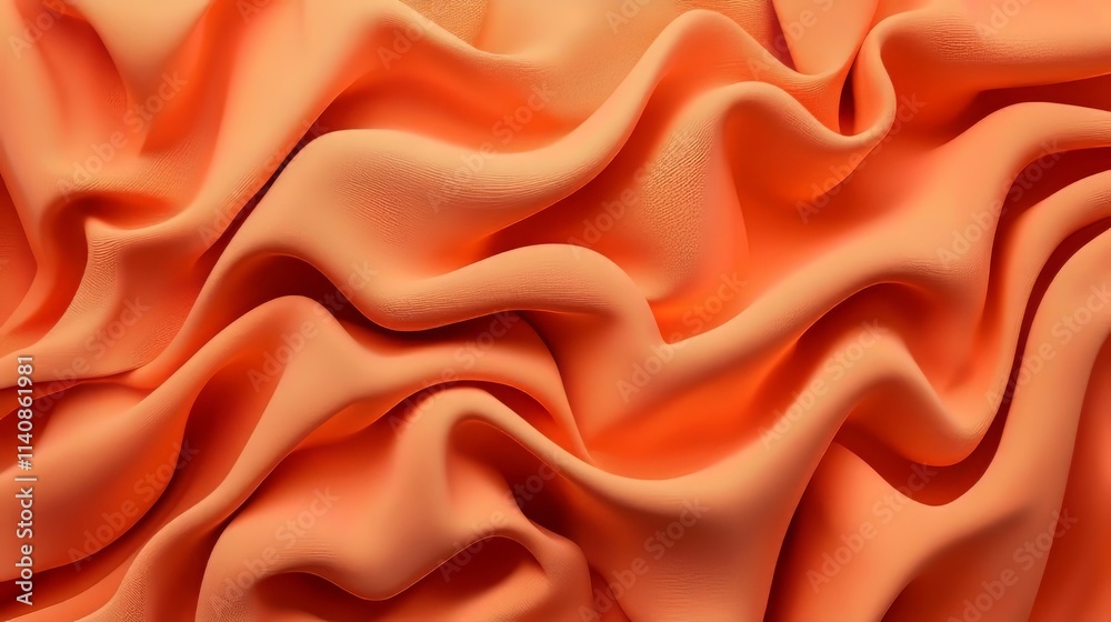 Obraz premium Flowing Orange Fabric: Abstract Texture, Background, Design