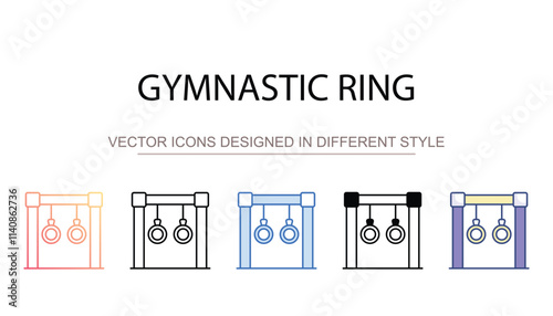 Gymnastic Ring icon design with white background stock illustration