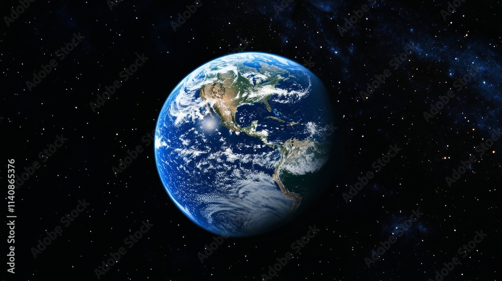 Fototapeta premium Sustainable development illustration with ocean and Earth