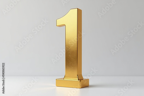 gold number one stands tall symbolizing success excellence simple yet elegant