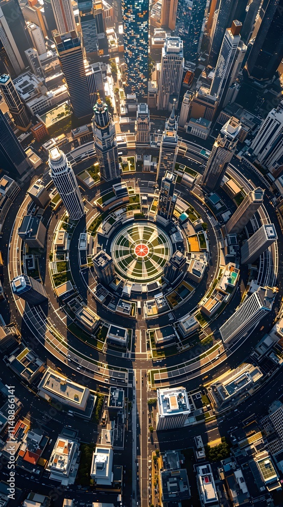 Futuristic Cityscape Aerial View Futuristic Cityscape Aerial View