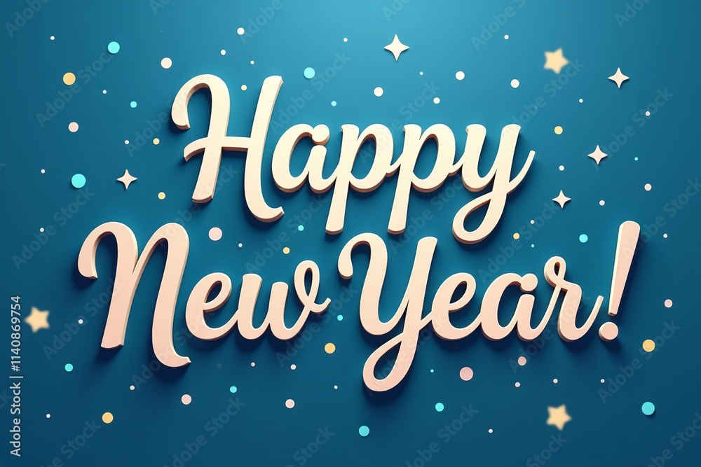 happy new year lettering blue background holiday design greeting cards happy new year lettering blue background holiday design greeting cards