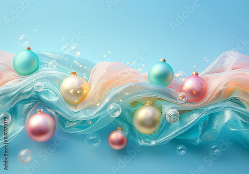 Wavy dynamic christmas background.