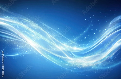 Abstract blue background with wavy lines and glowing elements Elegant Blue Background for Business or Technology Presentation Generative AI