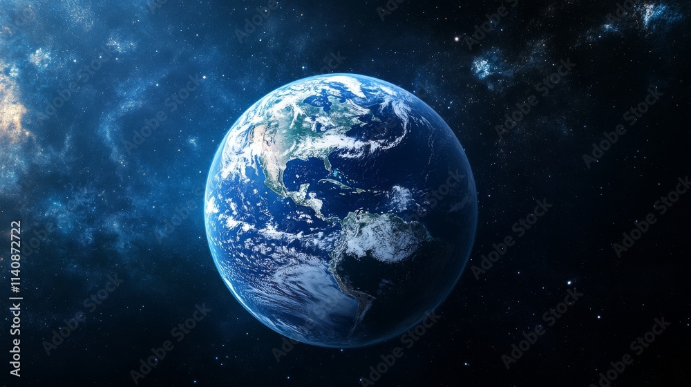 Sustainable development illustration with ocean and Earth Sustainable development illustration with ocean and Earth