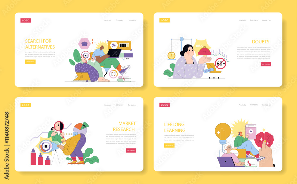 Career Change. Flat Vector Illustration Career Change. Flat Vector Illustration