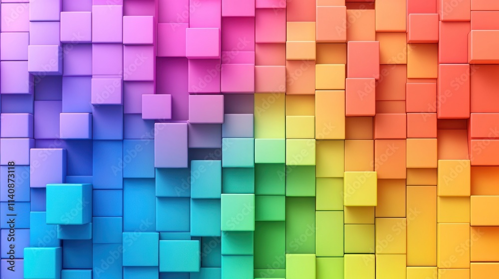 Rainbow Cube Abstract: A vibrant, colorful display of 3D cubes creating a dynamic and captivating rainbow spectrum. Rainbow Cube Abstract: A vibrant, colorful display of 3D cubes creating a dynamic and captivating rainbow spectrum.
