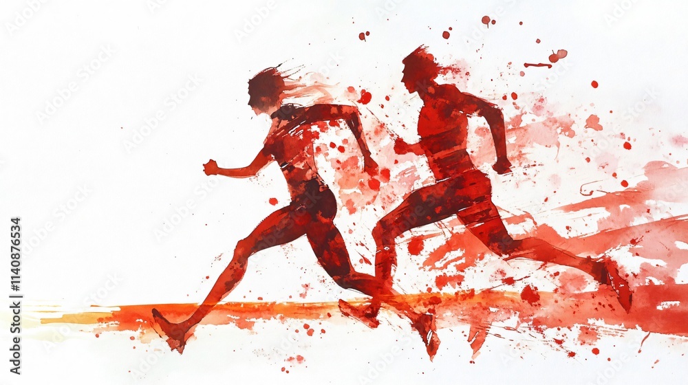 Dynamic Runners: A Watercolor Depiction of Speed and Motion Dynamic Runners: A Watercolor Depiction of Speed and Motion