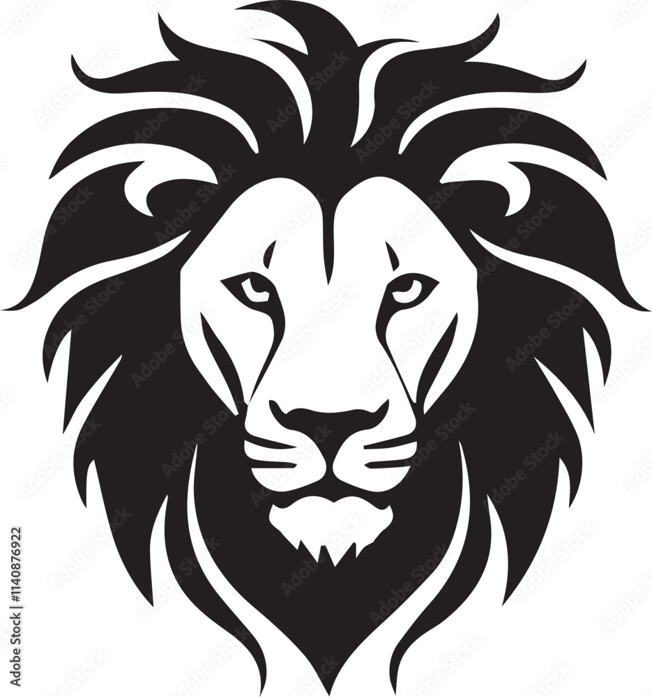 Fototapeta premium A Black and White Lion Logo Type Silhouette Design