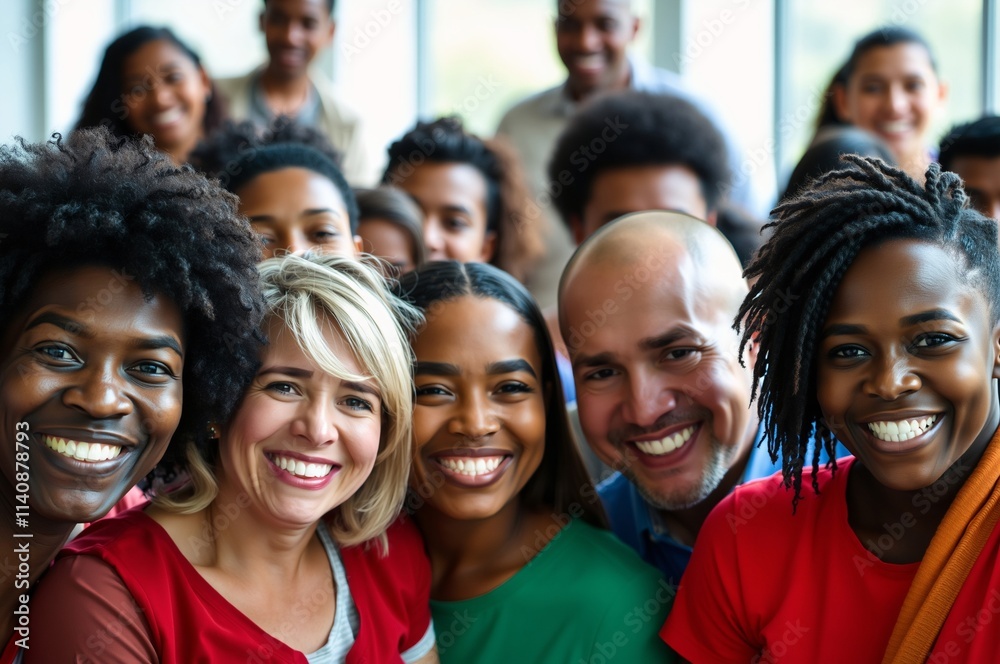 Diverse Group of Happy People Smiling Together in a Bright, Modern Environment Diverse Group of Happy People Smiling Together in a Bright, Modern Environment