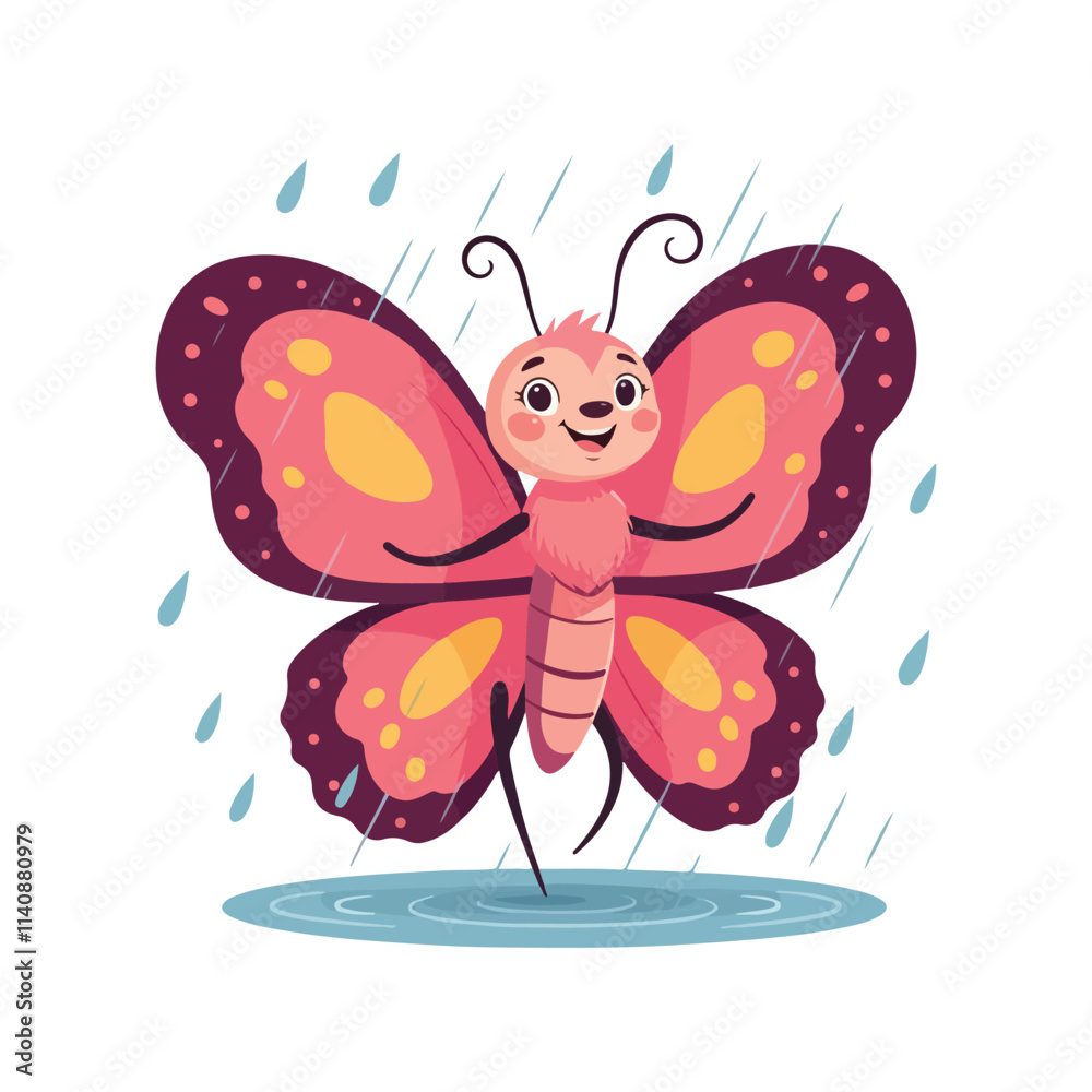 Cartoon butterfly illustration icon of butterflies A colorful butterfly with blue eyes vector Cartoon butterfly illustration icon of butterflies A colorful butterfly with blue eyes vector