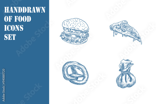 hand drawn of food icons set