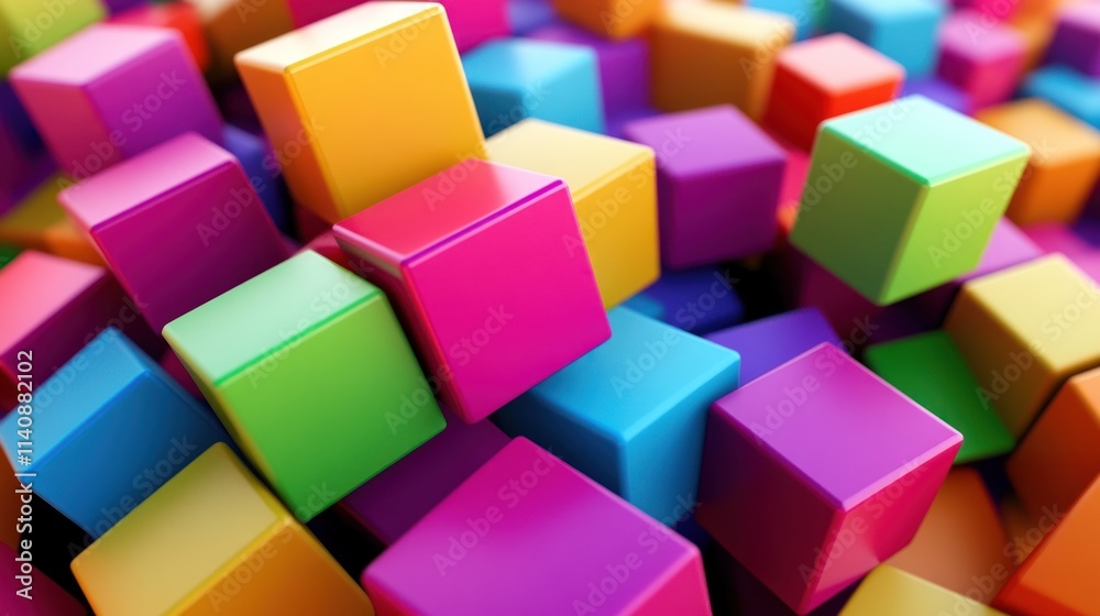 Vibrant Rainbow Cubes Abstract Colorful Background Vibrant Rainbow Cubes Abstract Colorful Background