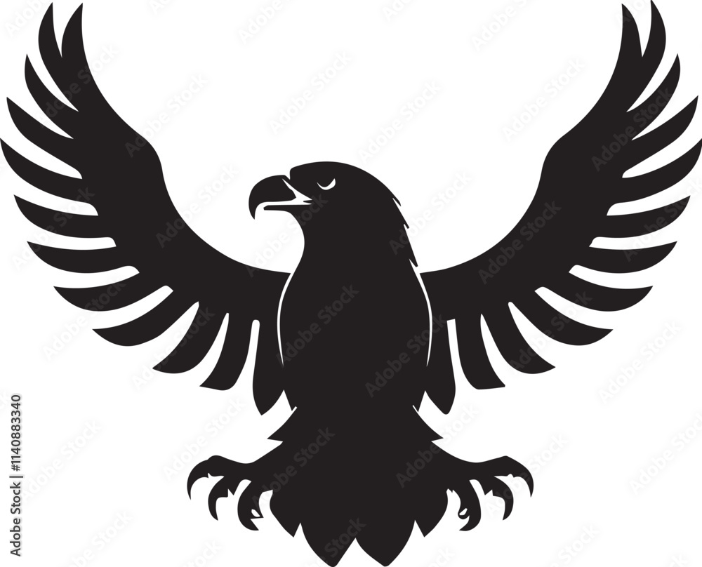 Obraz premium a black and wight eagle logo type silhouette design