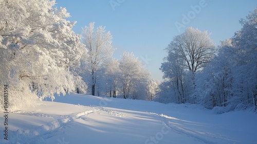 Wallpaper Mural snow landscape,winter wonderland, snowy mountain view, frozen wilderness Torontodigital.ca