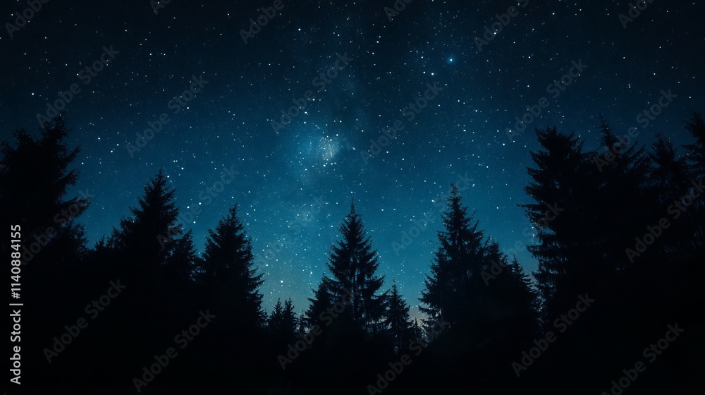 Fototapeta premium starry night, cosmic wonder, galactic skies, starlit horizon