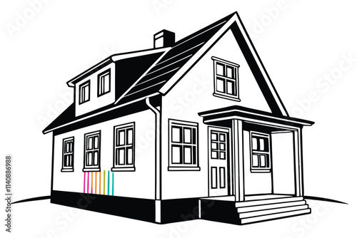 house isolated Vector illustration black silhouette color and white background