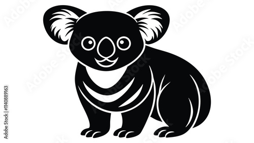 Photography Cute koala animal silhouette vector cartoon illustration wildlife concept