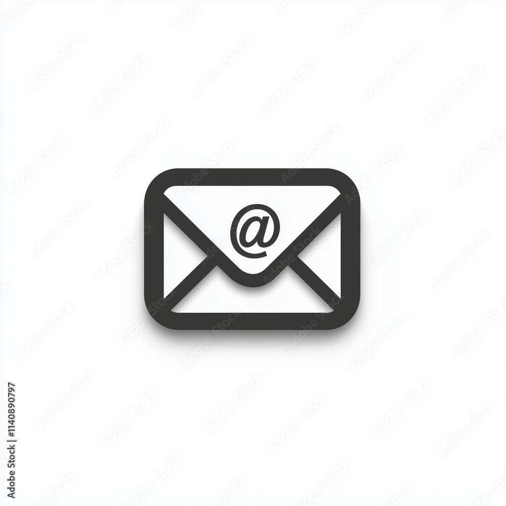 A black and white envelope with the letter A on it A black and white envelope with the letter A on it