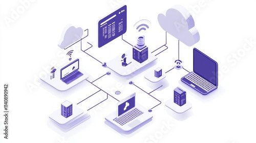 Wireless network, high speed internet, cloud computing or connect diagram technology.