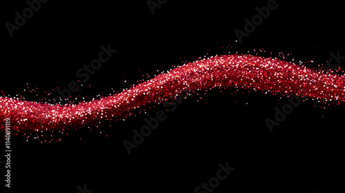 Glittering Celebration: Red Confetti on Black