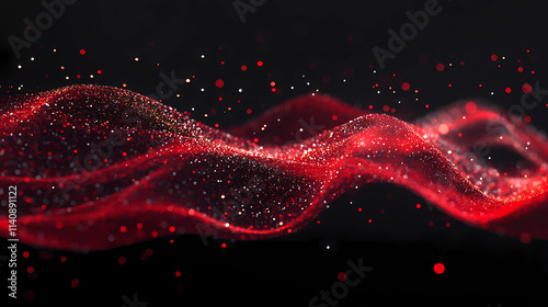 A Burst of Red Glitter Against a Black Background