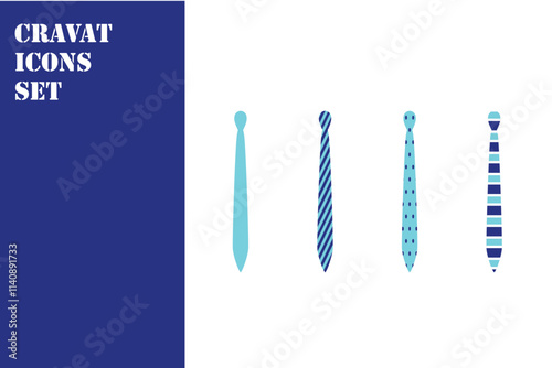 cravat icons set