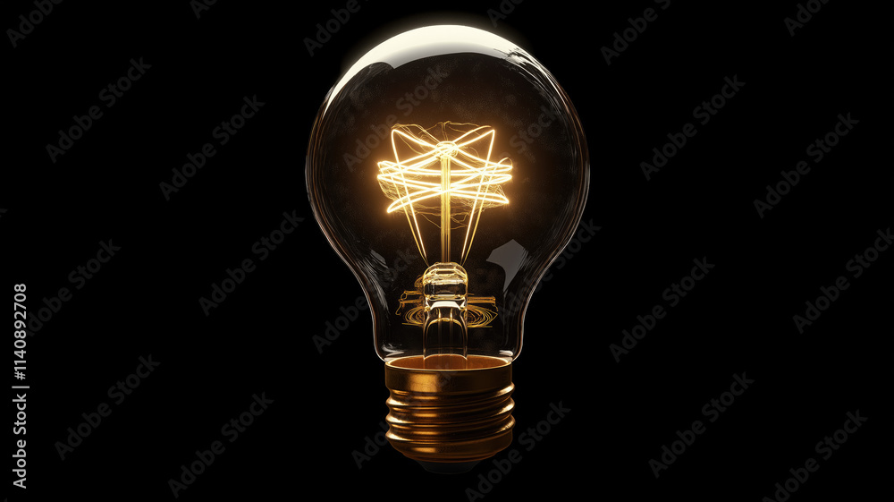 Light bulb with the lines are connected in a circle on the outside