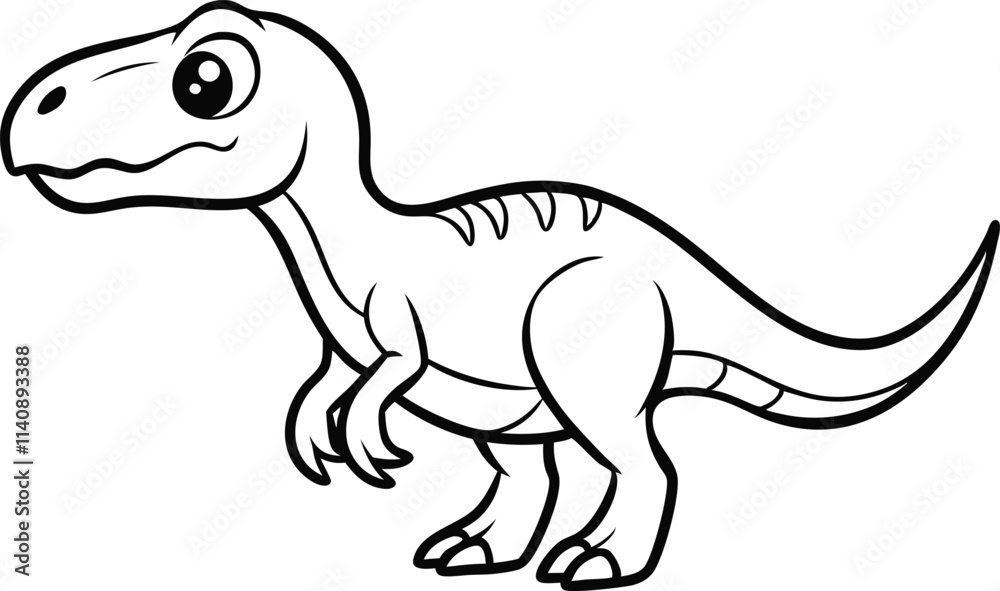 Fototapeta premium Dinosaur line art vector for coloring book page