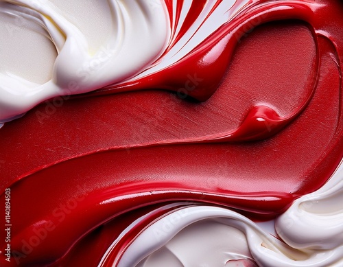 thick paint white and red acrylic or smear oil concept template close up cream or art materials for wallpapers and backdrops and backgrounds photo