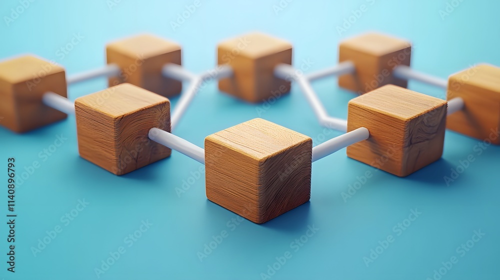 Interconnected Wooden Blocks Network Interconnected Wooden Blocks Network