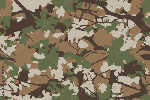 Hunting camouflage seamless pattern. Vector forest camouflage. Camo pattern background. Hunting camouflage texture.