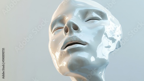 Abstract White Sculpture: A Serene and Dreamlike Figure photo