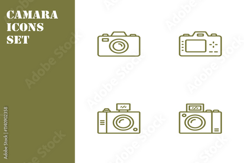 camera icons set