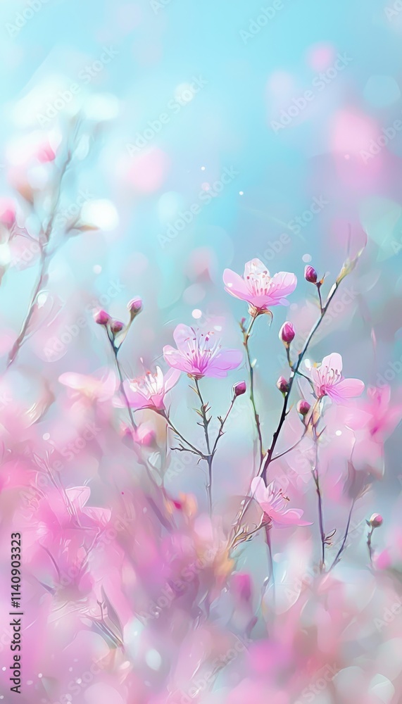 Vibrant Abstract Spring Scene with Pastel Floral Brushstrokes for Seasonal Marketing Vibrant Abstract Spring Scene with Pastel Floral Brushstrokes for Seasonal Marketing