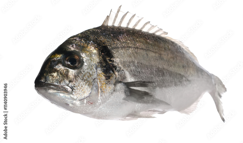 Gilt-head bream or silver seabream (Sparus aurata) isolated on white Gilt-head bream or silver seabream (Sparus aurata) isolated on white