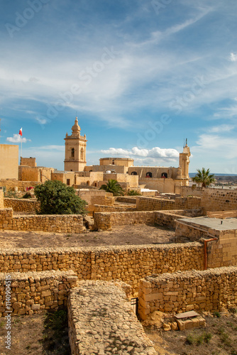 Obraz na płótnie Gozo (Għawdex) Island Victoria massive fortification St. Johns Bastion Citadel (Cittadella) ruins Malta w salonie
